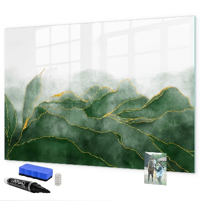 Dry erase board magnetic Green board for photos and notes