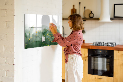 Dry erase board magnetic Green board for photos and notes