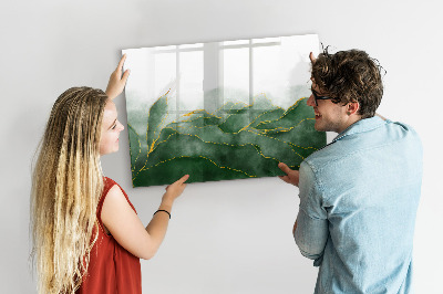 Dry erase board magnetic Green board for photos and notes