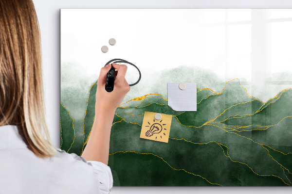 Dry erase board magnetic Green board for photos and notes
