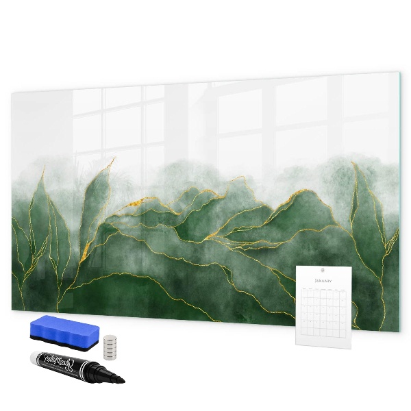 Dry erase board magnetic Green board for photos and notes