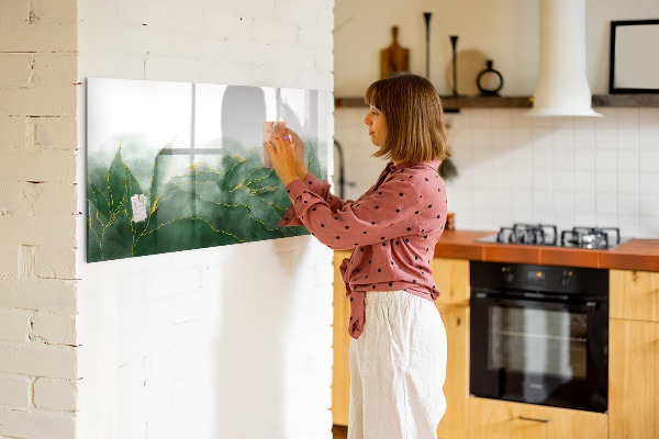 Dry erase board magnetic Green board for photos and notes