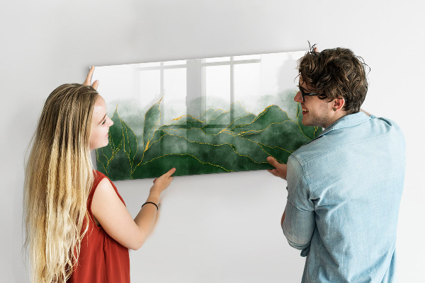 Dry erase board magnetic Green board for photos and notes