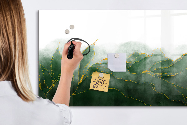 Dry erase board magnetic Green board for photos and notes