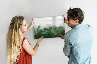 Dry erase board magnetic Green board for photos and notes