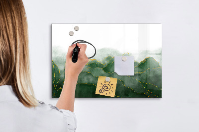 Dry erase board magnetic Green board for photos and notes