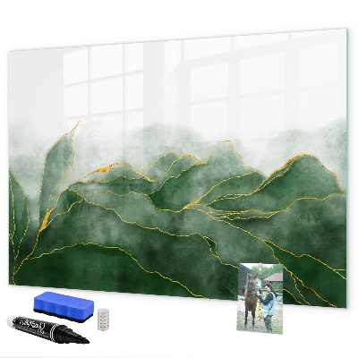 Dry erase board magnetic Green board for photos and notes