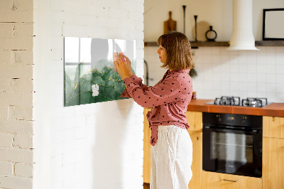 Dry erase board magnetic Green board for photos and notes