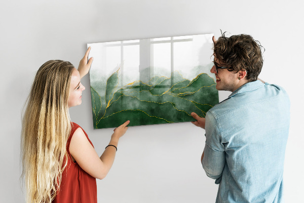 Dry erase board magnetic Green board for photos and notes