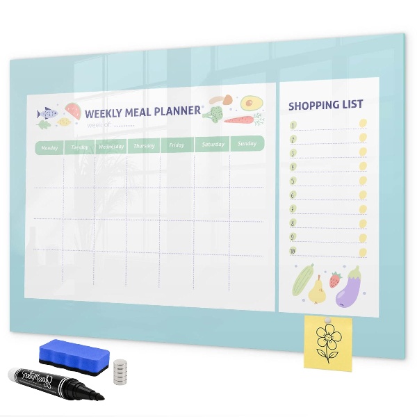 Magnetic dry erase board Meal planner and shopping list