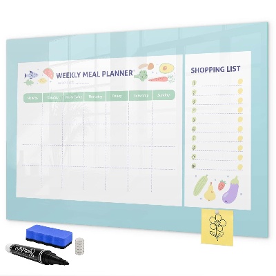 Magnetic dry erase board Meal planner and shopping list