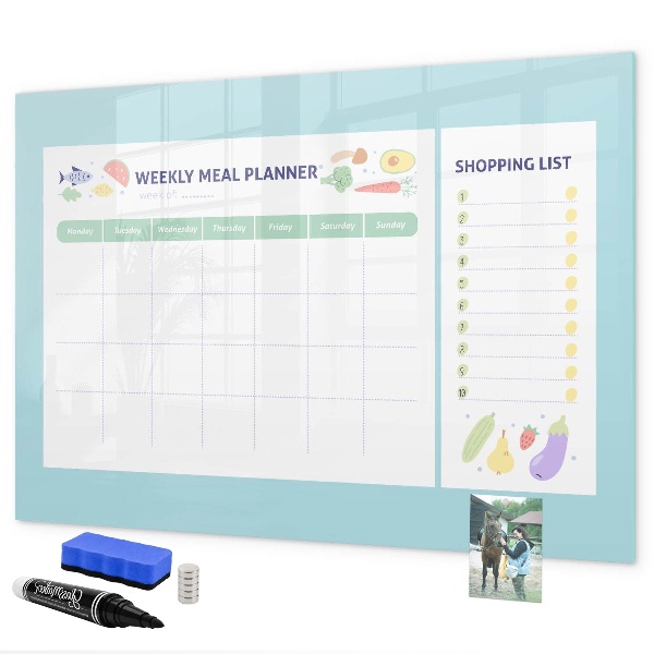 Magnetic dry erase board Meal planner and shopping list