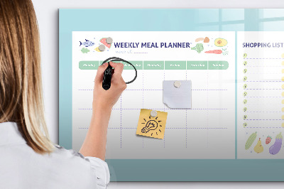 Magnetic dry erase board Meal planner and shopping list