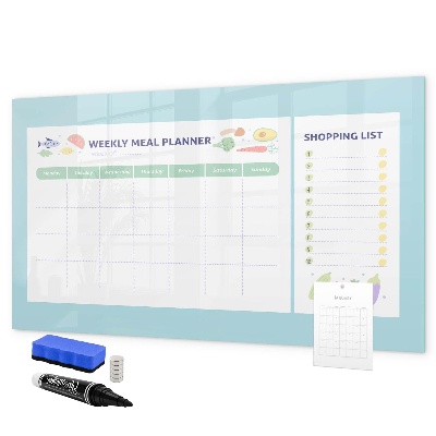 Magnetic dry erase board Meal planner and shopping list