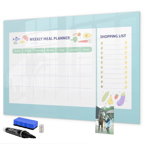 Magnetic dry erase board Meal planner and shopping list
