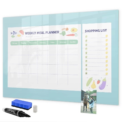 Magnetic dry erase board Meal planner and shopping list