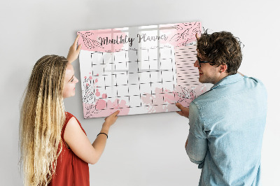 Magnetic dry erase board Monthly planner with space for photos
