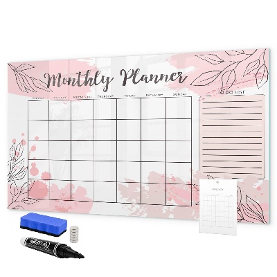Magnetic dry erase board Monthly planner with space for photos
