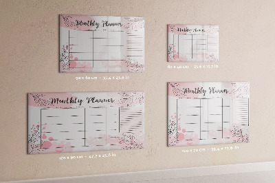 Magnetic dry erase board Monthly planner with space for photos