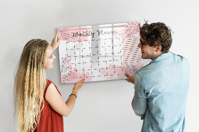 Magnetic dry erase board Monthly planner with space for photos