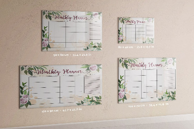 Dry erase board magnetic Monthly planner with space for photos