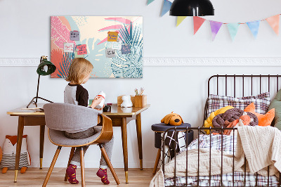 Magnetic dry erase board A colorful board for notes and photos