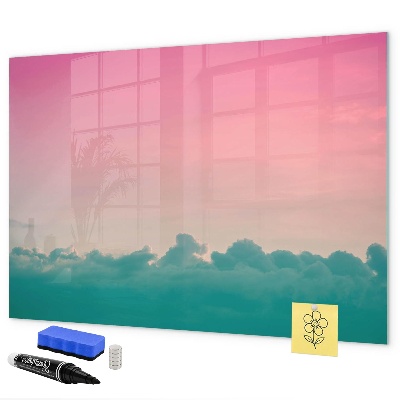 Magnetic dry erase board A colorful board for notes and photos