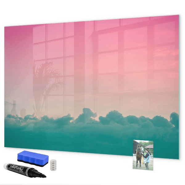 Magnetic dry erase board A colorful board for notes and photos