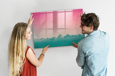 Magnetic dry erase board A colorful board for notes and photos