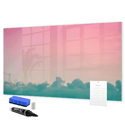 Magnetic dry erase board A colorful board for notes and photos