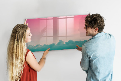 Magnetic dry erase board A colorful board for notes and photos
