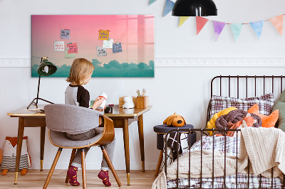 Magnetic dry erase board A colorful board for notes and photos
