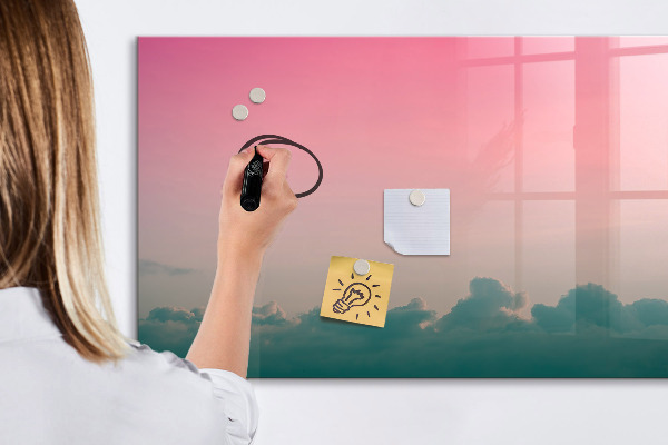 Magnetic dry erase board A colorful board for notes and photos