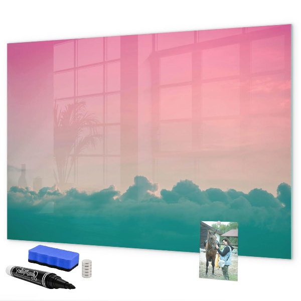 Magnetic dry erase board A colorful board for notes and photos