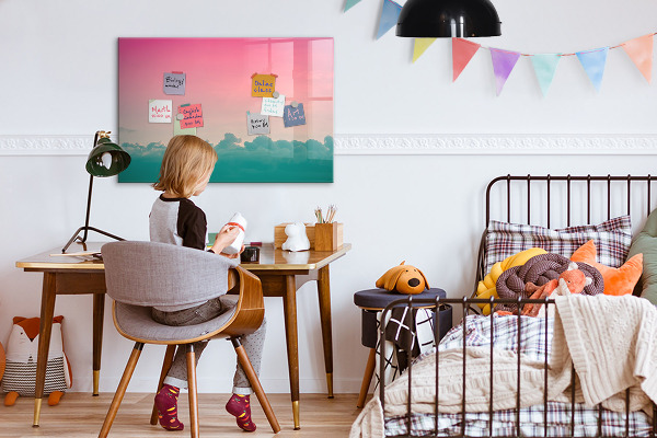Magnetic dry erase board A colorful board for notes and photos