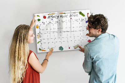 Dry erase board magnetic Meal plan for each week
