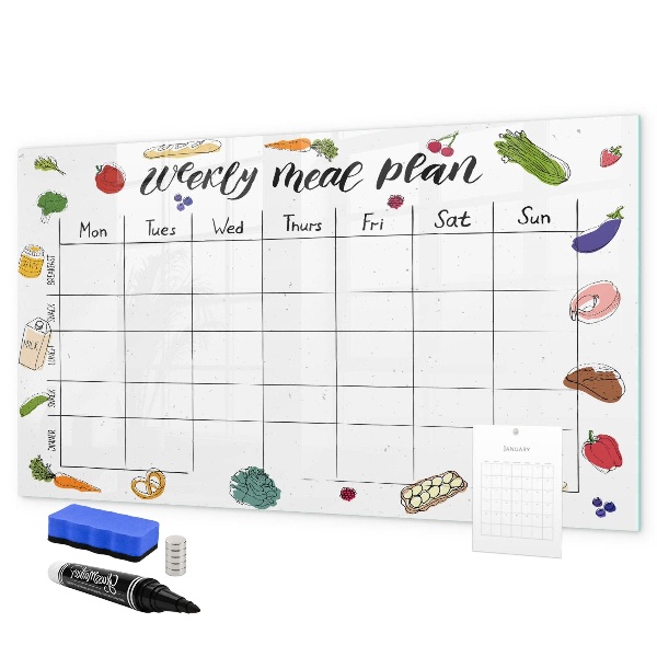 Dry erase board magnetic Meal plan for each week
