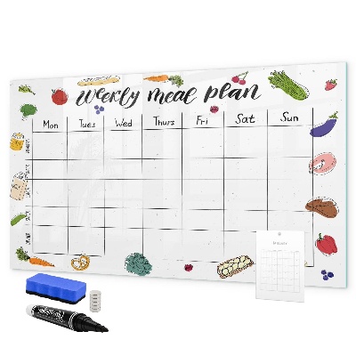 Dry erase board magnetic Meal plan for each week