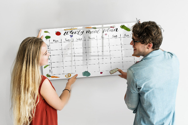 Dry erase board magnetic Meal plan for each week