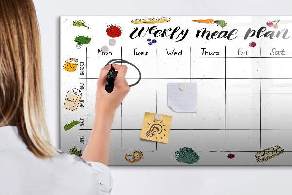 Dry erase board magnetic Meal plan for each week