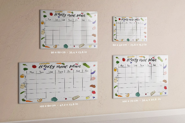 Dry erase board magnetic Meal plan for each week