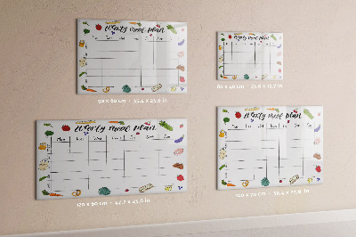 Dry erase board magnetic Meal plan for each week