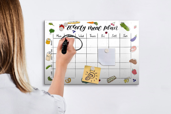 Dry erase board magnetic Meal plan for each week