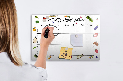 Dry erase board magnetic Meal plan for each week