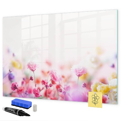 Dry erase board magnetic Floral board for photos and notes