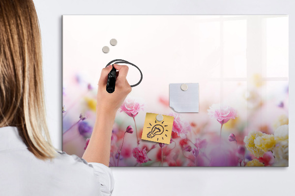 Dry erase board magnetic Floral board for photos and notes