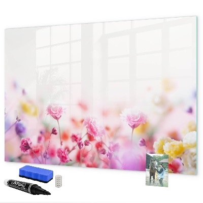 Dry erase board magnetic Floral board for photos and notes