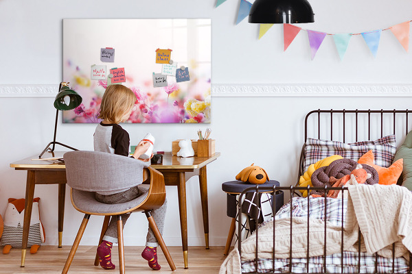 Dry erase board magnetic Floral board for photos and notes