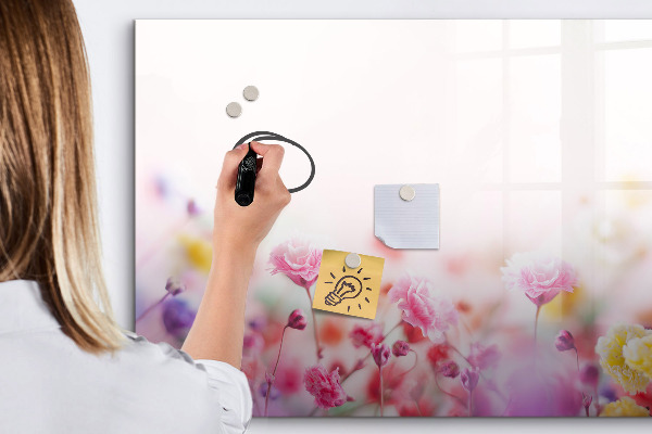 Dry erase board magnetic Floral board for photos and notes