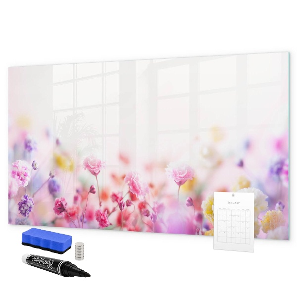 Dry erase board magnetic Floral board for photos and notes